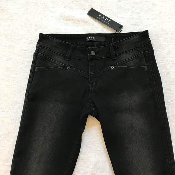 FADE To Blue Denim - Black Denim Long Stretchy Skinny Jeans**Size 26